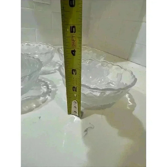 Glass Bowls with Frosted Etched Roses,vintage - Picture 10 of 10